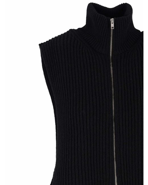 MM6 by Maison Margiela Black Wool Zip Vest