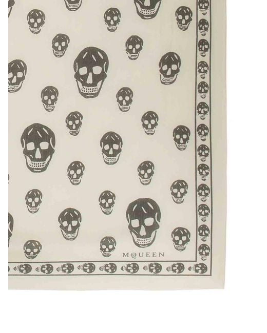 McQueen Natural Skull Scarf