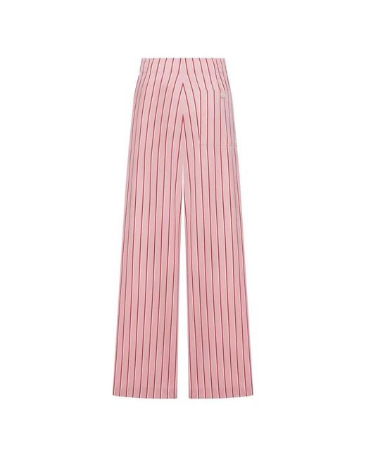 Dries Van Noten Pink Striped Cotton Palazzo Trousers