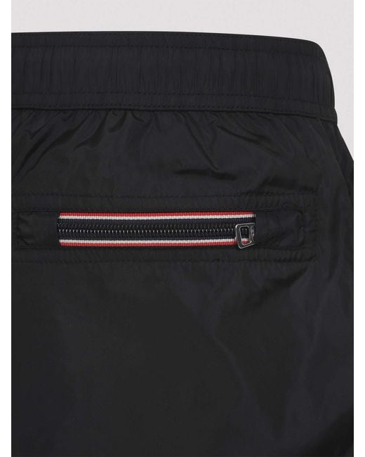 Moncler Black Polyamide Swim Shorts for men