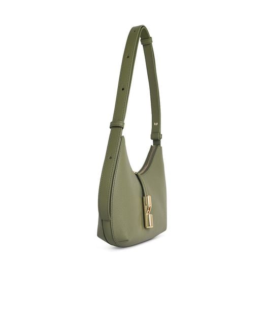 Furla Green S Goccia Avocado Leather Shoulder Bag