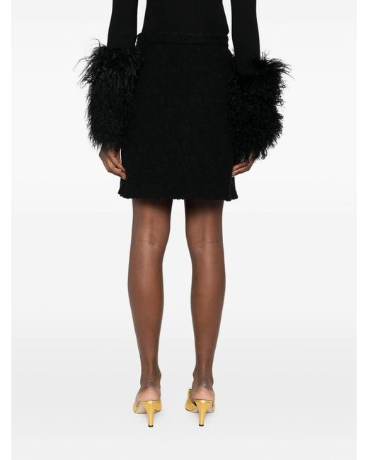 Valentino Garavani Black Vlogo Signature Wool Skirt