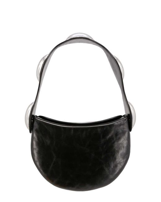 Alexander Wang Black Leather Shoulder Bag With Craquel Effect