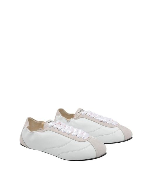 Repetto White Silk Tennis Sneakers
