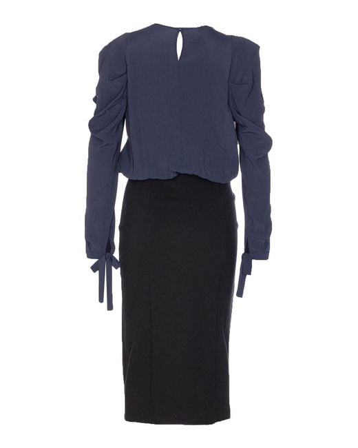 Pinko Blue Omelette Dress