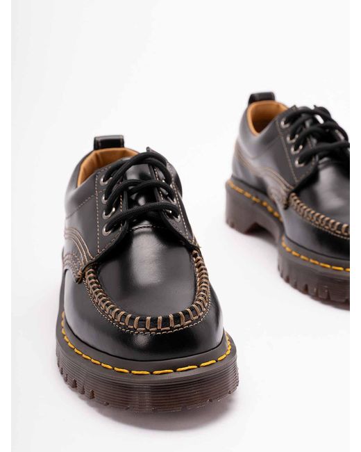 Dr. Martens Black 'Lowell' Leather 'Moc Toe' Shoes