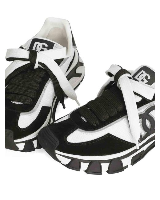 Dolce & Gabbana Black Airmaster Dg Logo Patch Sneakers for men