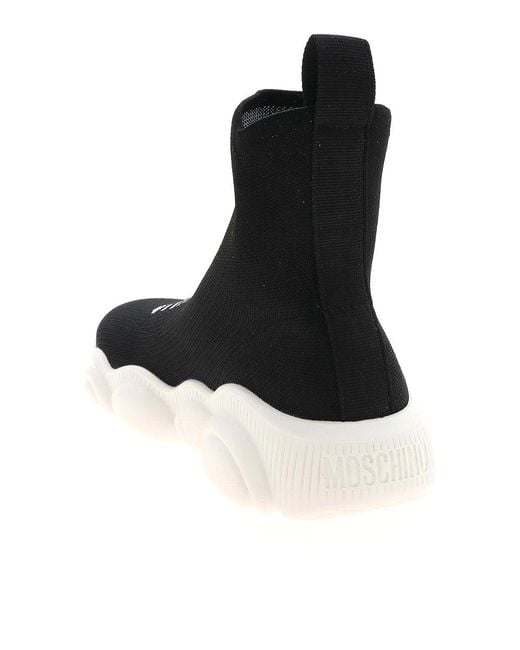 Moschino Black High Sock Sneakers