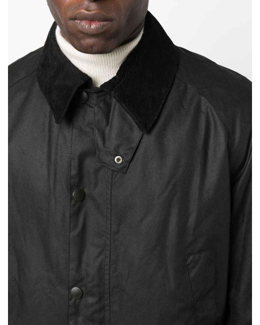 Barbour Black Waxed Cotton Classic Jacket for men