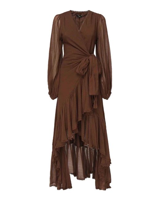 Marciano Brown Elsa Fit And Flare Long Dress