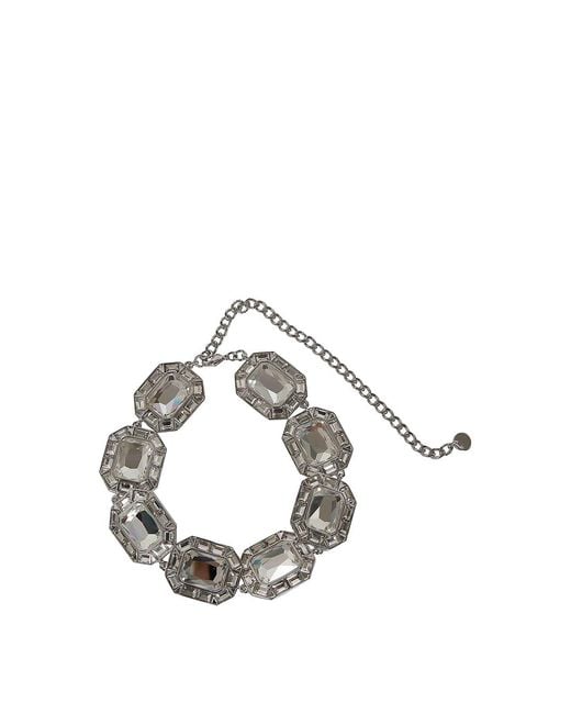 Self-Portrait Metallic Crystal Necklace