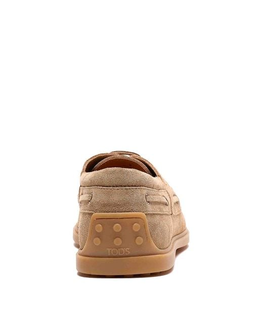 Tod's Brown Suede Boat Loafers for men