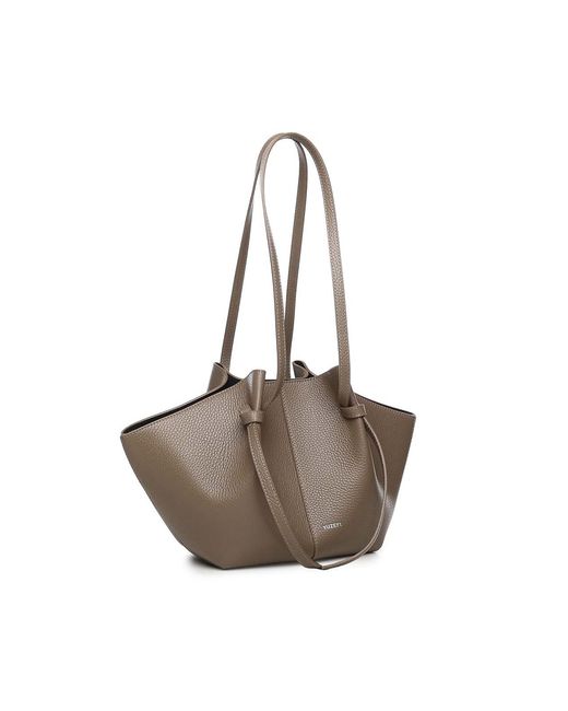 Yuzefi Brown Mochi Large Leather Tote Bag