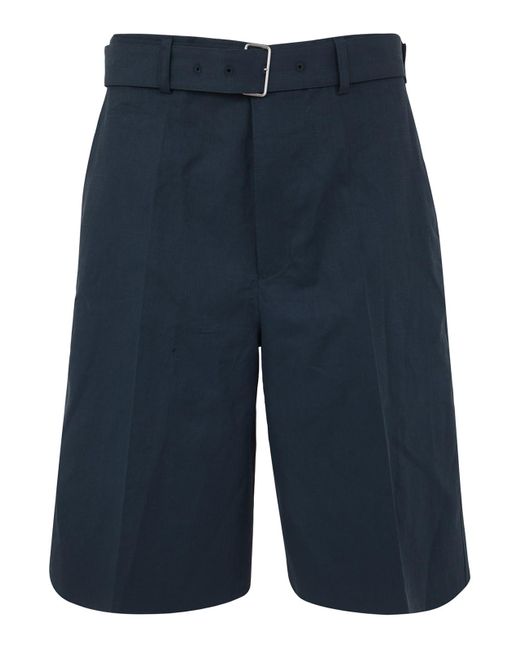 Jil Sander Shorts With Pressed Box Pleats in Blue for Men | Lyst