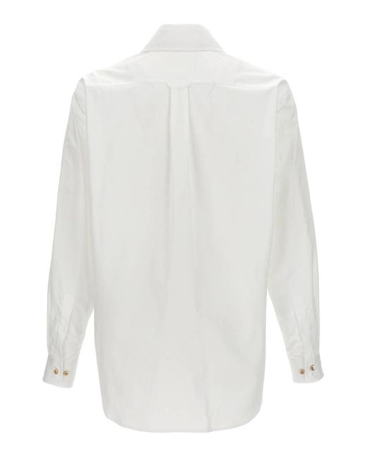 Palm Angels White Classic Logo Shirt, Blouse for men