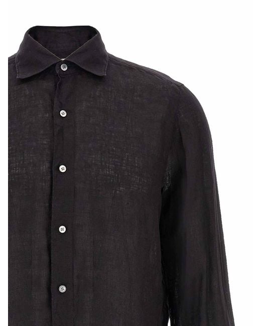 Finamore 1925 Black Gaeta Shirt for men