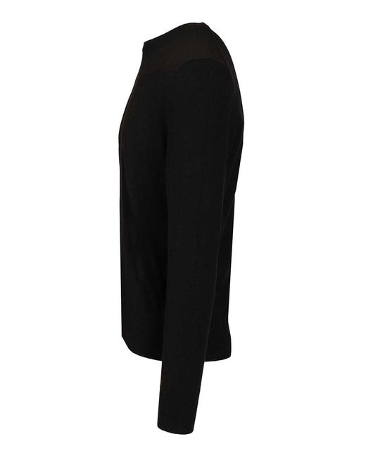 McQueen Black Crew Neck Wool Sweater for men