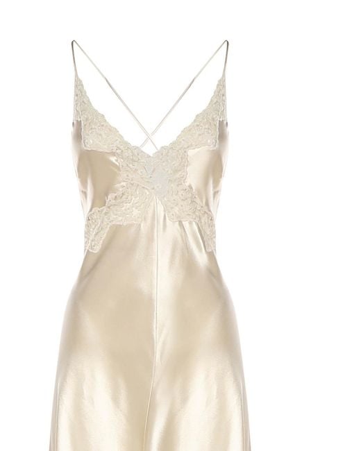 Alberta Ferretti White Long Silk Dress