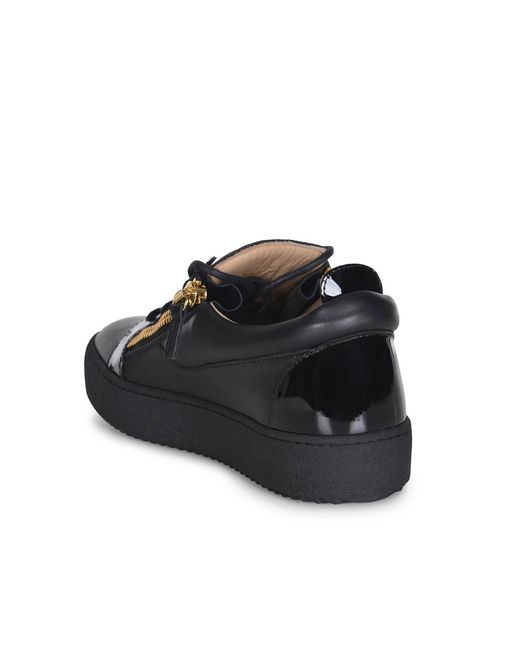 Giuseppe Zanotti Black Sneakers Made Of Leather for men