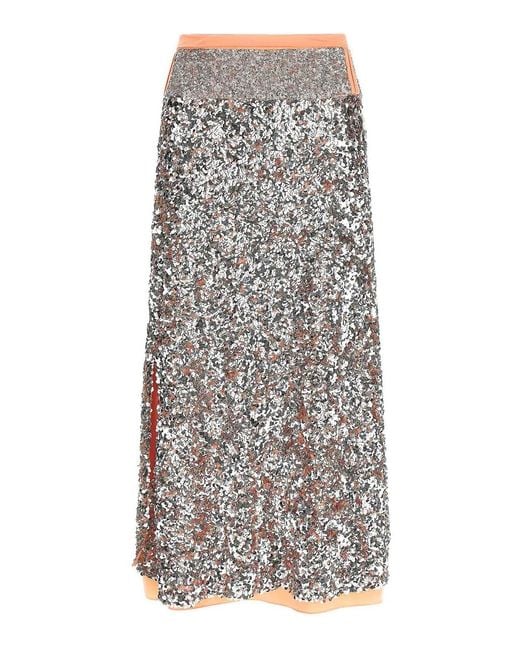 Rabanne Gray Sequin Skirt