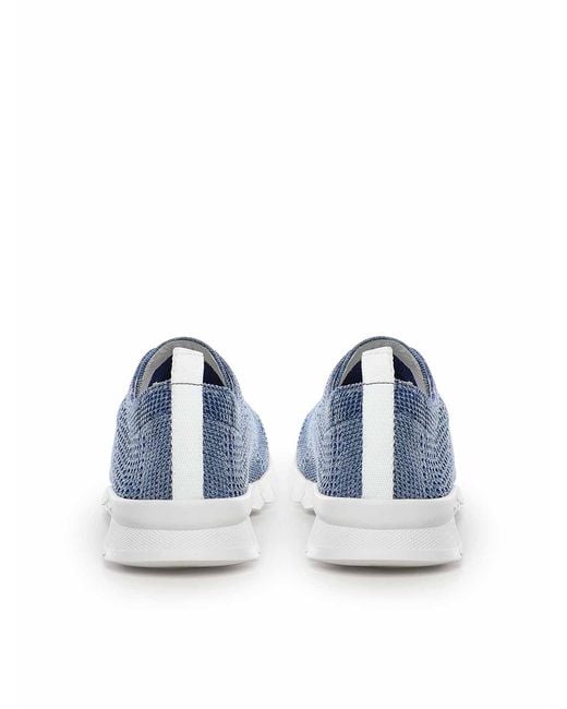 Kiton Blue Logo-Fit Sneaker for men