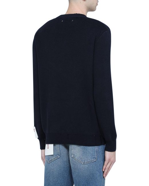 Golden Goose Deluxe Brand Blue Cotton Crewneck for men