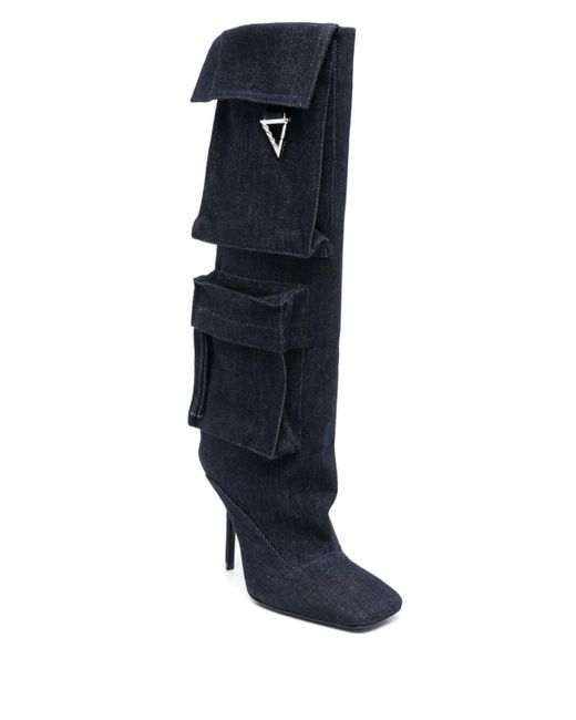 The Attico Blue Sienna Tube Boots 105Mm Heels