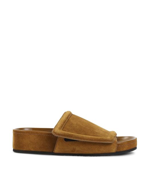 Phoebe Philo Brown Chunky Slide Sandals