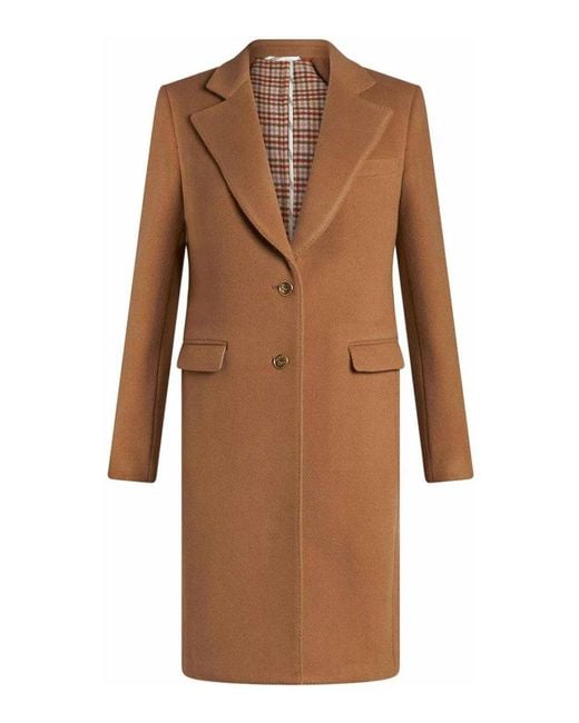 Etro Brown Coat With Engraved Logo