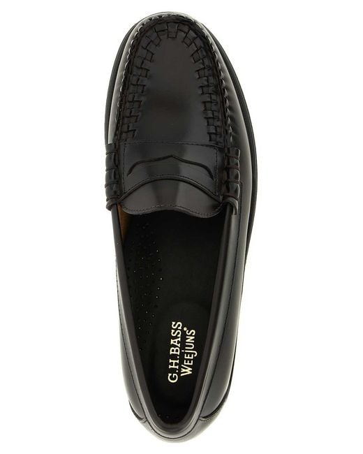 G.H.BASS Black Weejuns Larson Weave Loafers for men
