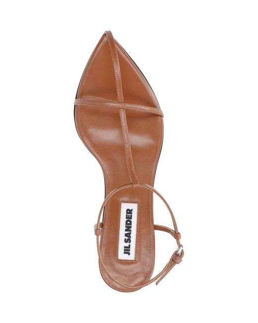 Jil Sander Brown Leather Sandals