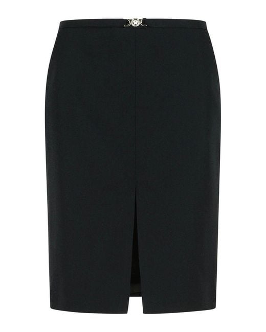 Versace Black Virgin Wool Skirt
