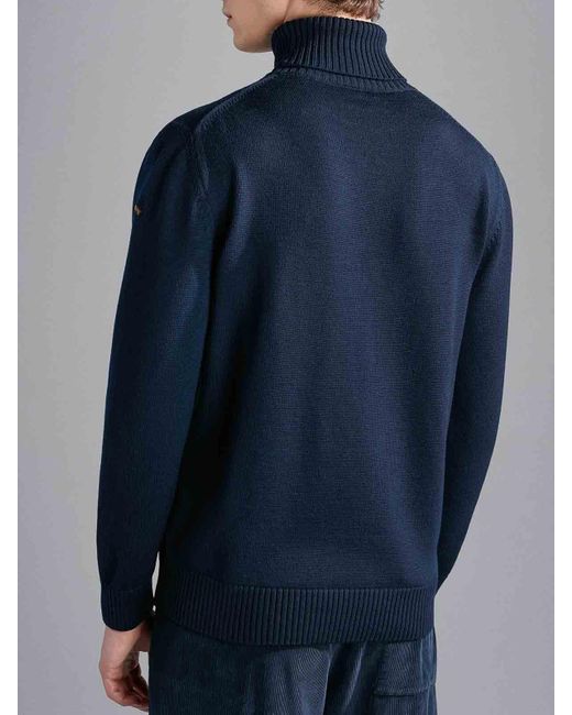 Paul & Shark Blue Paul Wool Turtleneck for men