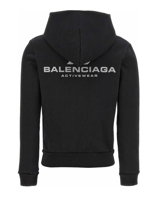 Balenciaga Black Logo Print Hoodie