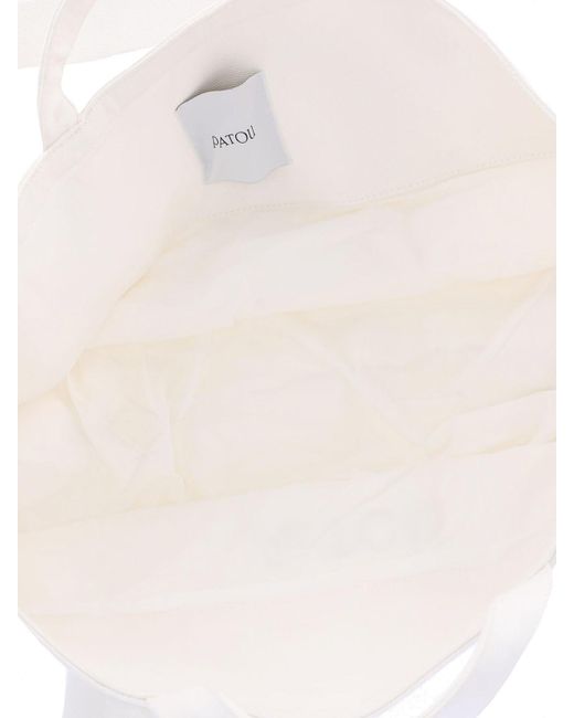Patou White Large Trapezio Tote Bag