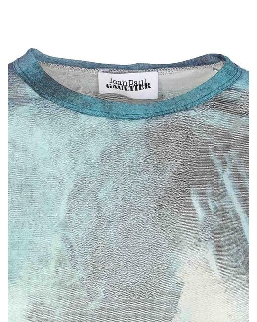 Jean Paul Gaultier Blue Mesh Baby T-Shirt Water Print