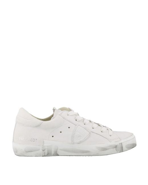 Philippe Model White Paris X Leather Sneakers for men