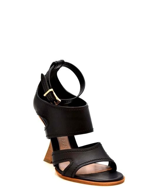 Alexander McQueen Black Leather Sandals
