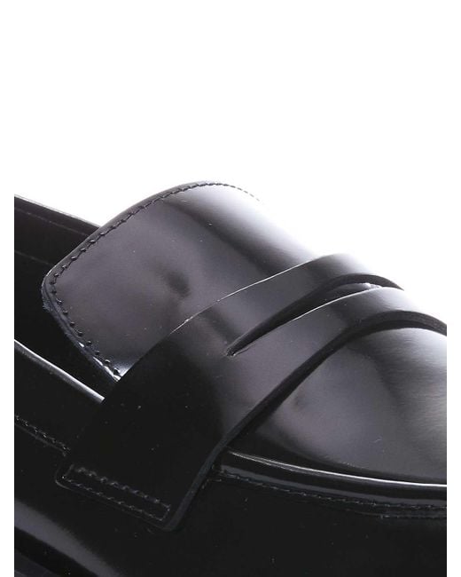 Stuart Weitzman Black Palmer Loafers With Round Toe