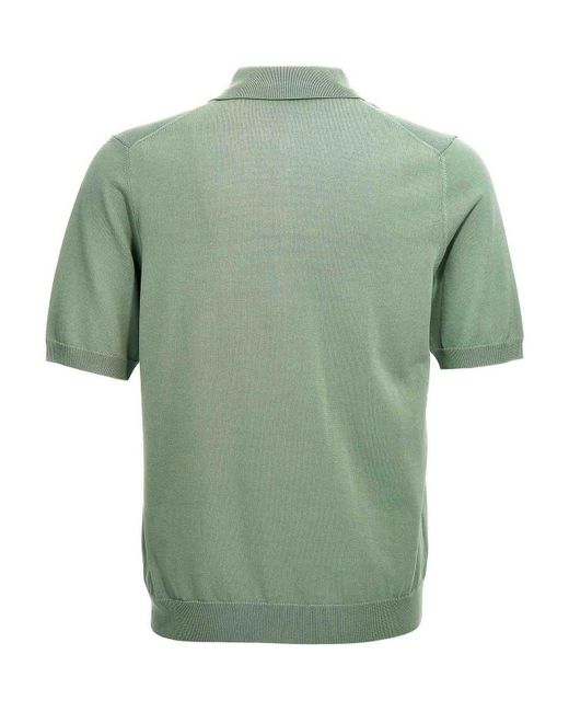Zanone Green Cotton Polo Shirt for men