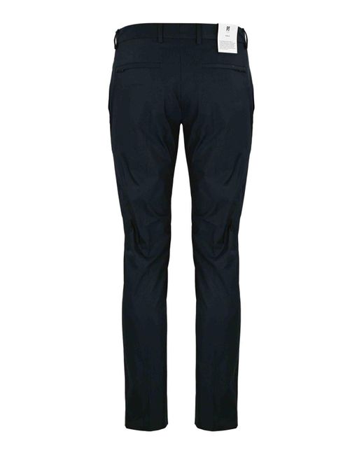PT Torino Blue Epsilon Cotton Trousers for men
