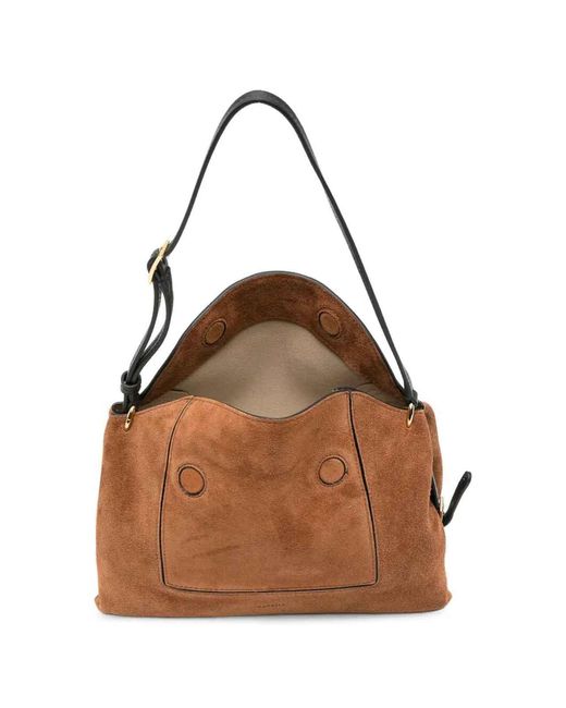 Wandler Brown Penelope Suede Shoulder Bag