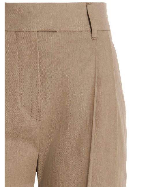 Brunello Cucinelli Natural Linen Blend Trousers