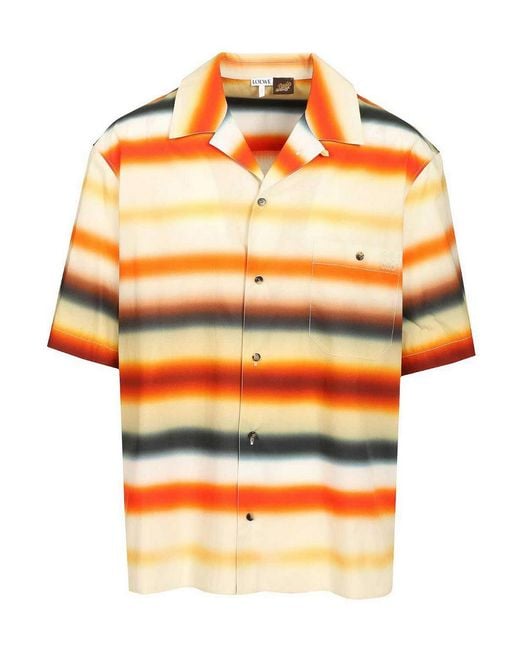 Loewe Orange Short-Sleeved Cotton Shirt for men