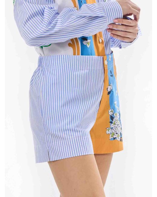 Moschino Blue Short Pants Foulard Printing