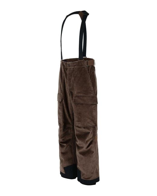 Moncler Brown Corduroy Padded Ski Overalls for men