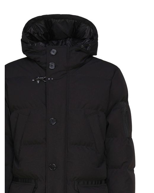 Fay Black Padded Long Coat for men