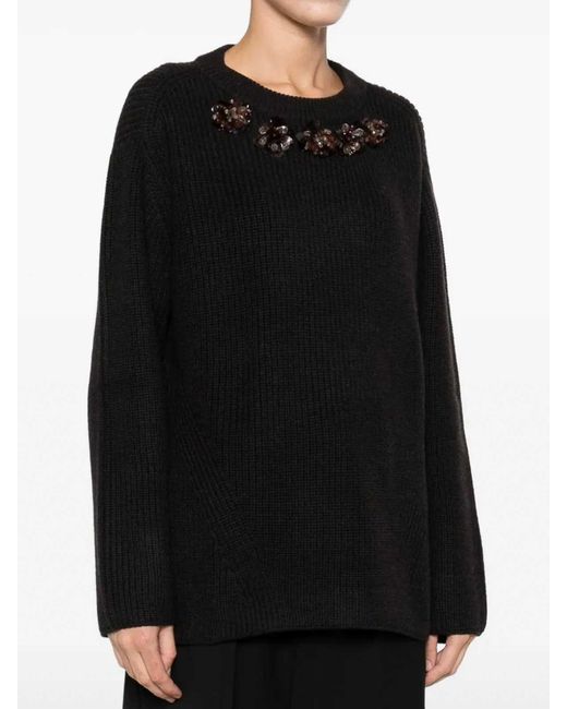 P.A.R.O.S.H. Black Sweater With Embroidery