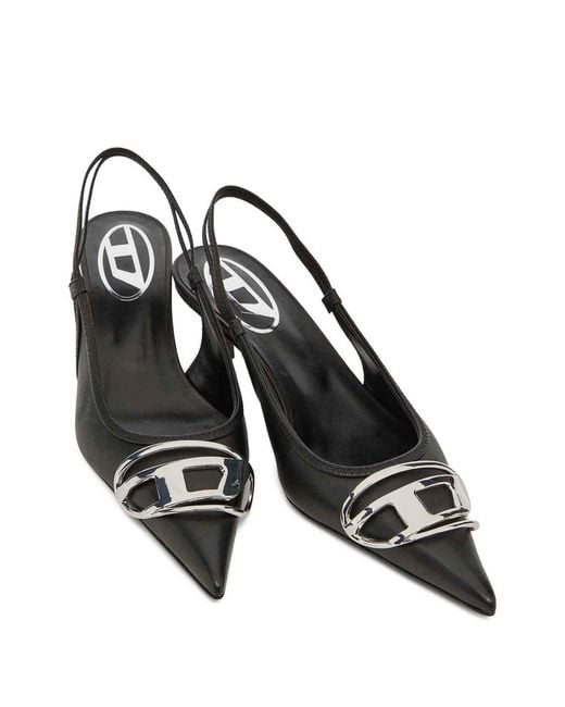 DIESEL Black Leather D Venus Pumps