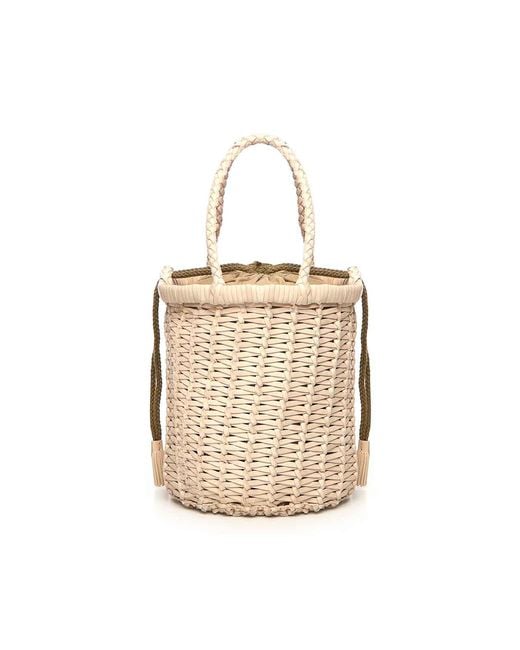 Dragon Diffusion Natural Lina Mini Leather Bucket Bag